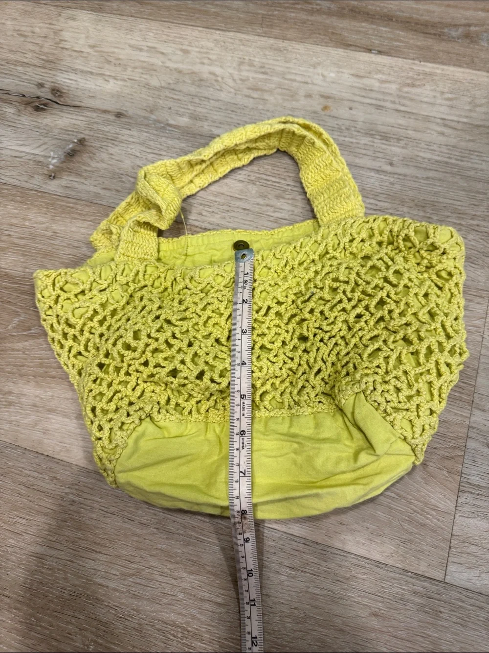 April Cornell Yellow Crochet Tote Bag